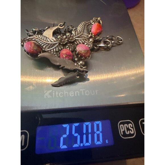 Sterling Silver with Spiny Oyster & Leaf Accents 20 inches - Picture 5 of 5